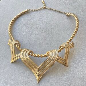 Marcel Boucher Gold Scarf Necklace Vintage Statement Bib Choker